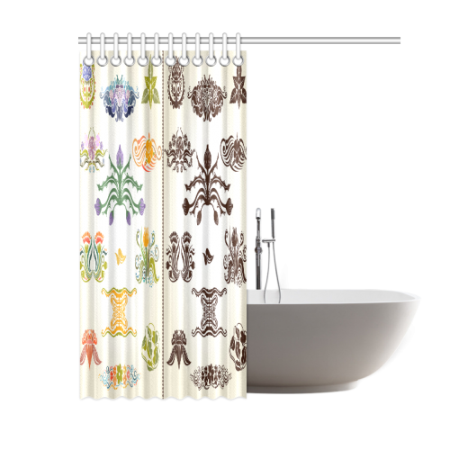 Beautiful Plant Pattern Hot Sale Artsadd Design Shower Curtain 60"x72"