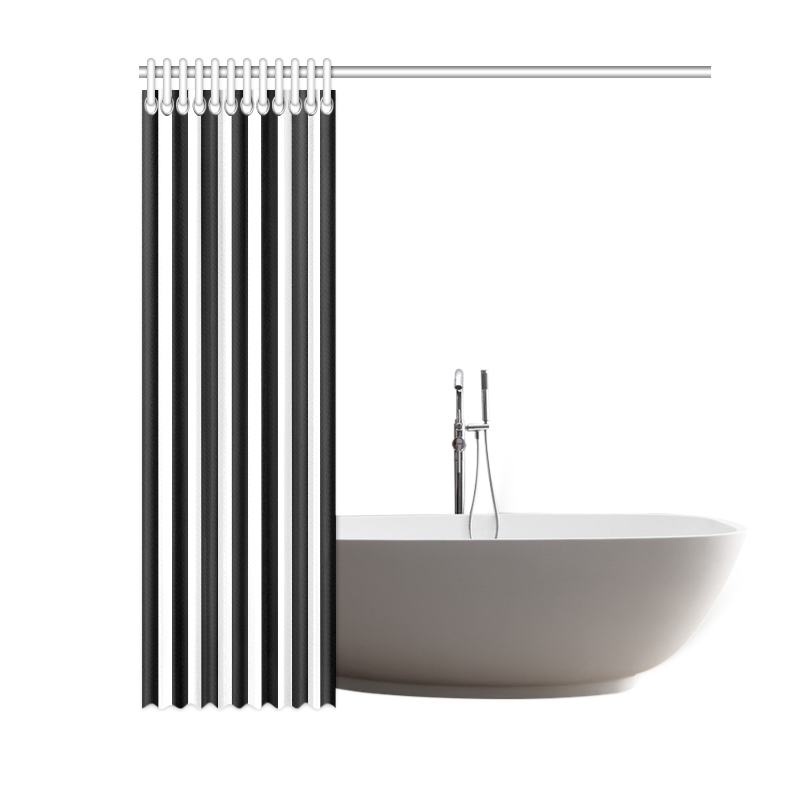 Black And White Stripes Cool Design Shower Curtain 60"x72"