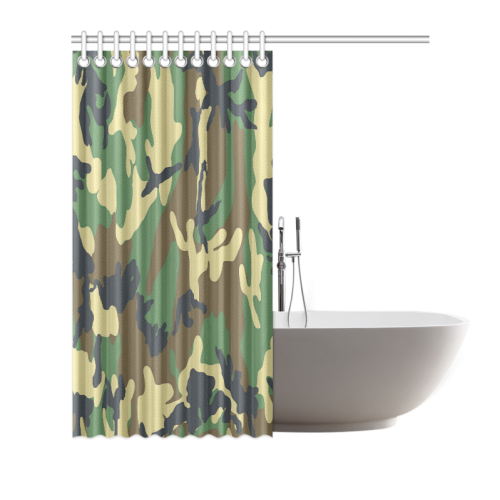 Dark Camouflage Shower Curtain 66"x72"
