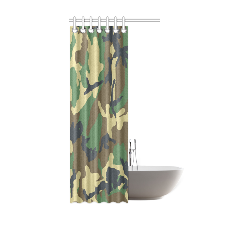 Dark Camouflage Shower Curtain 36"x72"