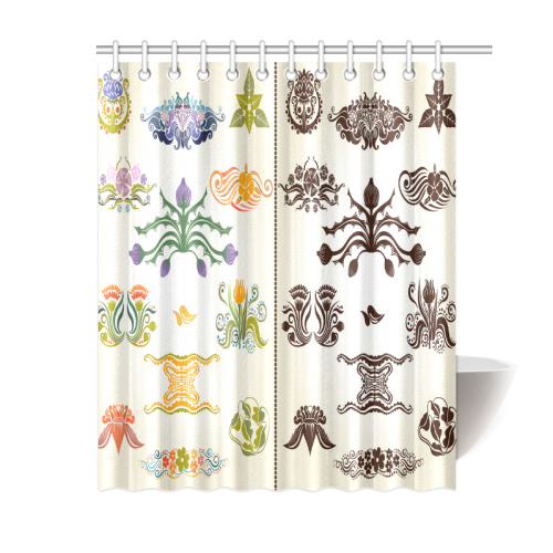 Beautiful Plant Pattern Hot Sale Artsadd Design Shower Curtain 60"x72"