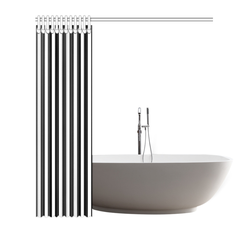Black And White Stripes Cool Design Shower Curtain 66"x72"