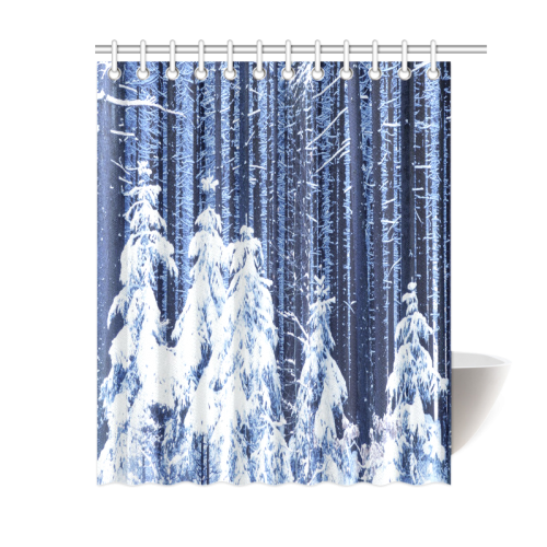 Snow Gleams White Shower Curtain 60"x72"