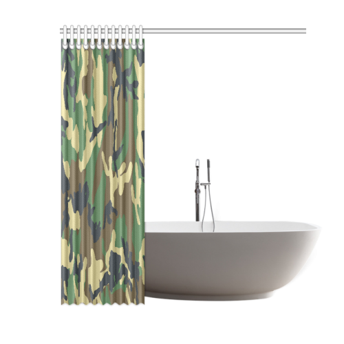 Dark Camouflage Shower Curtain 60"x72"