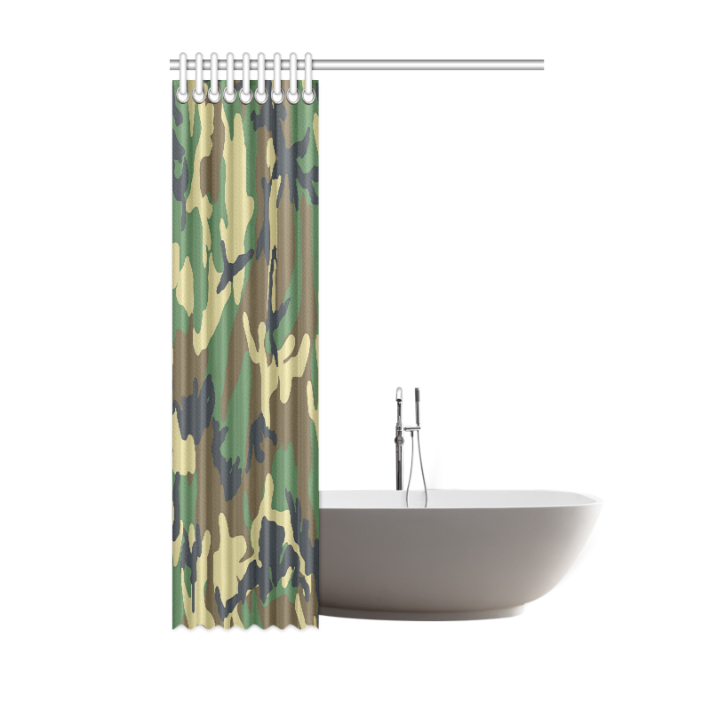 Dark Camouflage Shower Curtain 48"x72"