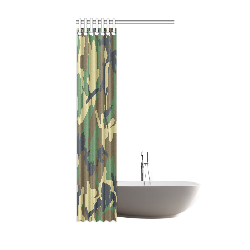 Dark Camouflage Shower Curtain 36"x72"