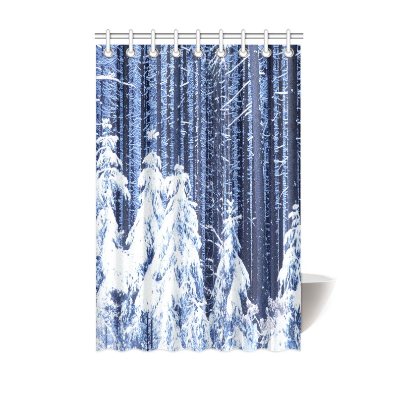 Snow Gleams White Shower Curtain 48"x72"