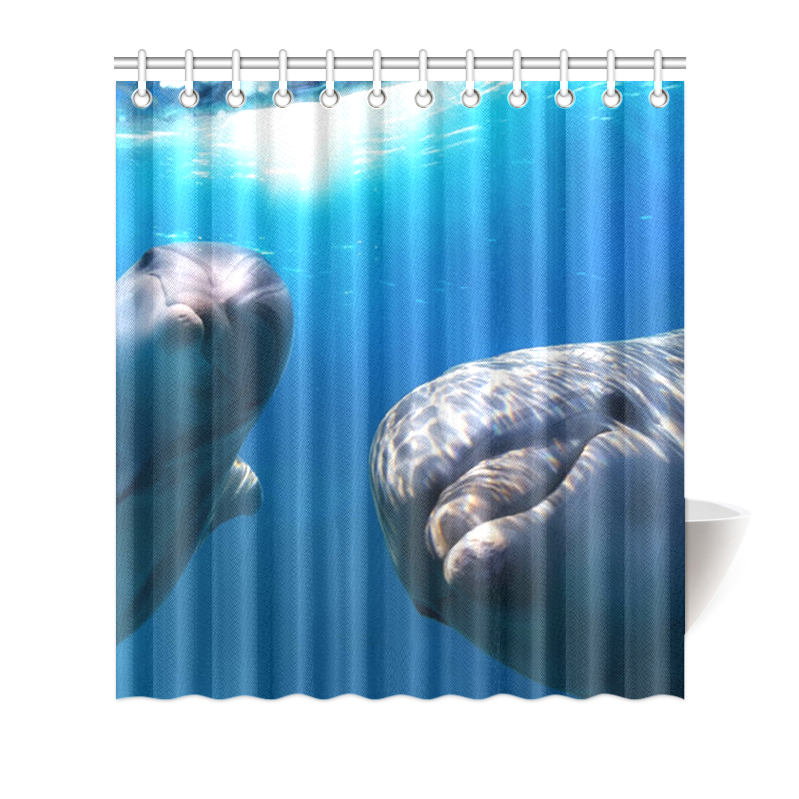 Lovely Gentle Dolphins Shower Curtain 66"x72"