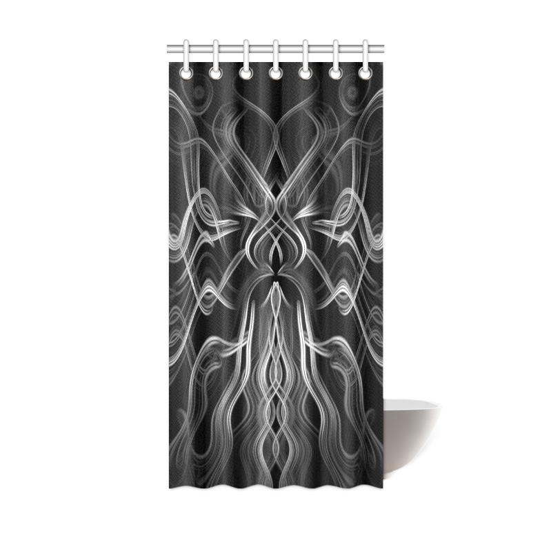Tribal Cool Black And White Custom Stylish Shower Curtain 36"x72"