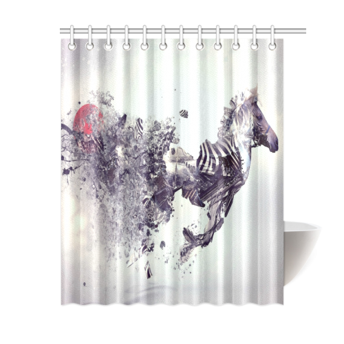 Custom Broken Zebra Cool Design Artsadd Shower Curtain 60"x72"