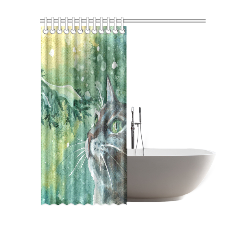 Animal Cat Shower Curtain 60"x72"