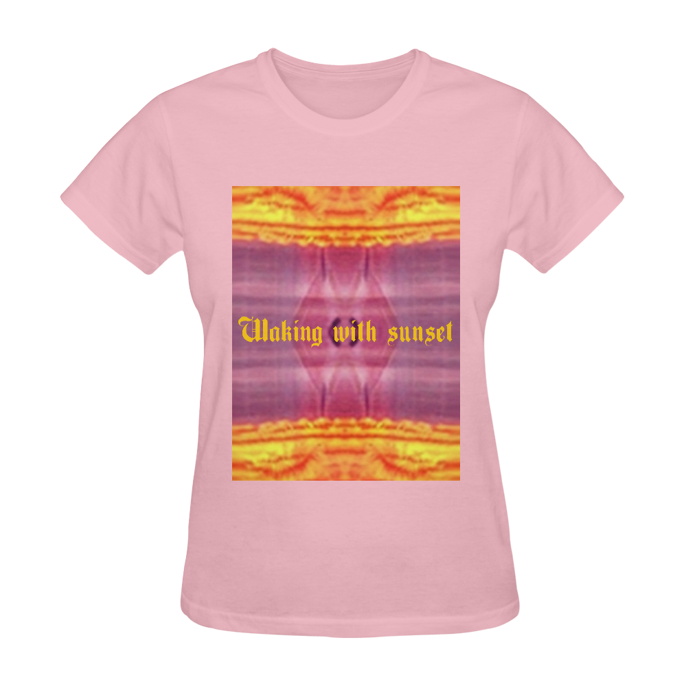 Walking with Sunset -pattern-annabellerockz Sunny Women's T-shirt (Model T05)