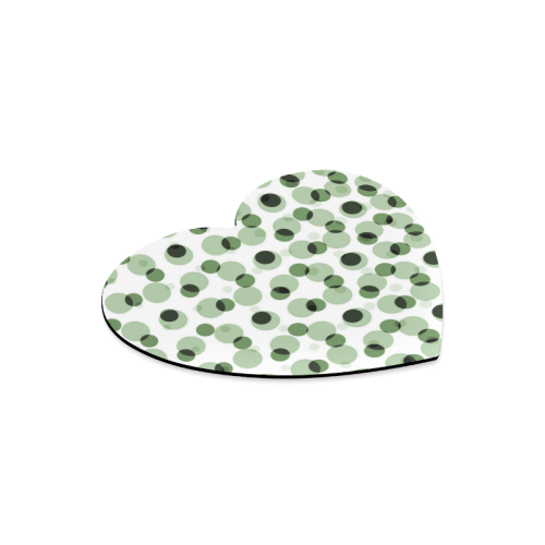 Green geometric circular pattern Heart-shaped Mousepad