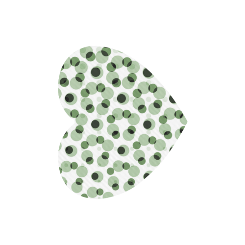 Green geometric circular pattern Heart-shaped Mousepad