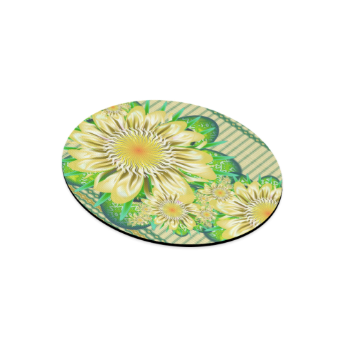 Realism beautiful flower pattern Round Mousepad