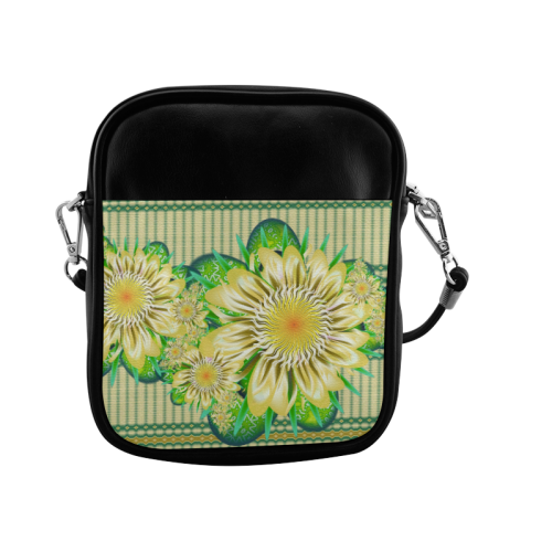 Realism beautiful flower pattern Sling Bag (Model 1627)