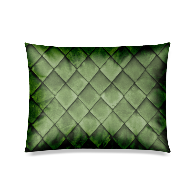 Green texture pattern Custom Zippered Pillow Case 20"x26"(Twin Sides)