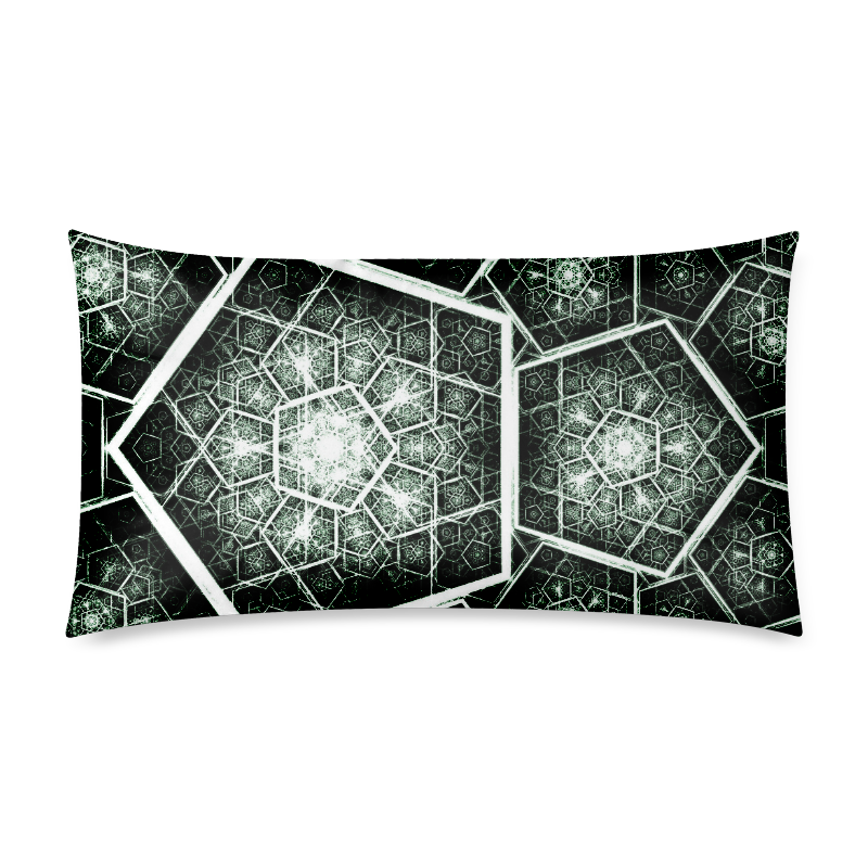 Retro geometric art graphics Rectangle Pillow Case 20"x36"(Twin Sides)