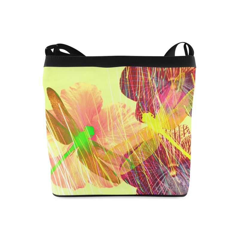 Dragonflies & Flowers Summer Crossbody Bags (Model 1613)