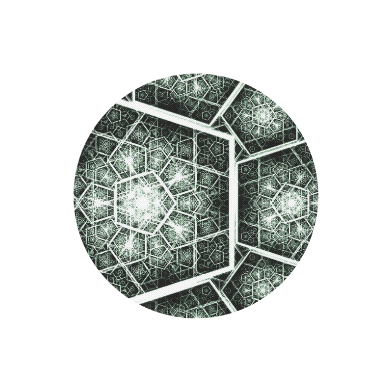 Retro geometric art graphics Round Mousepad