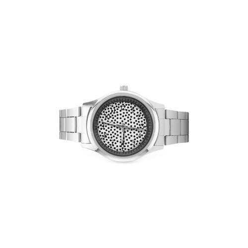 Black Polka Dot Design Men's Stainless Steel Watch(Model 104)