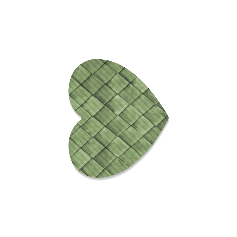 Green texture pattern Heart Coaster