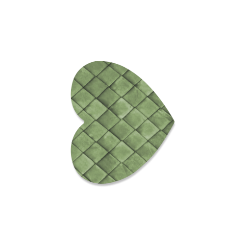 Green texture pattern Heart Coaster
