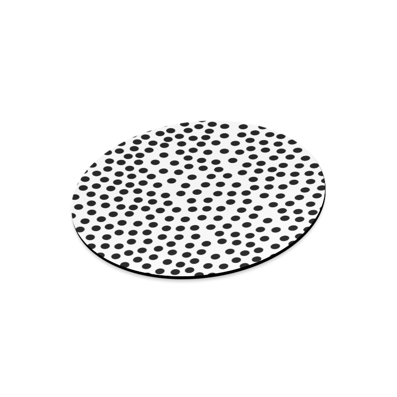 Black Polka Dot Design Round Mousepad