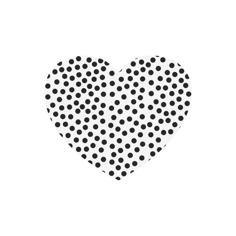Black Polka Dot Design Heart-shaped Mousepad