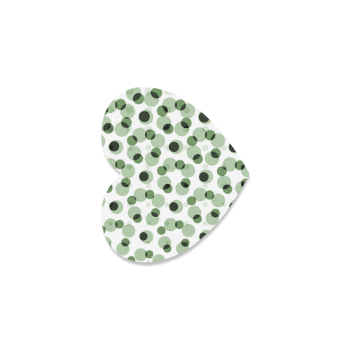 Green geometric circular pattern Heart Coaster