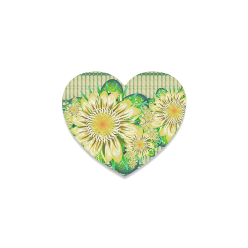 Realism beautiful flower pattern Heart Coaster
