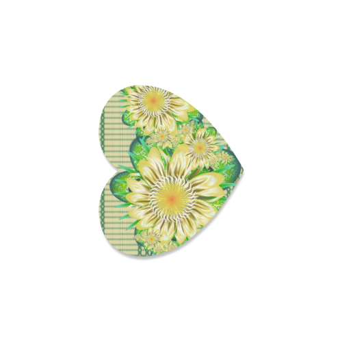 Realism beautiful flower pattern Heart Coaster