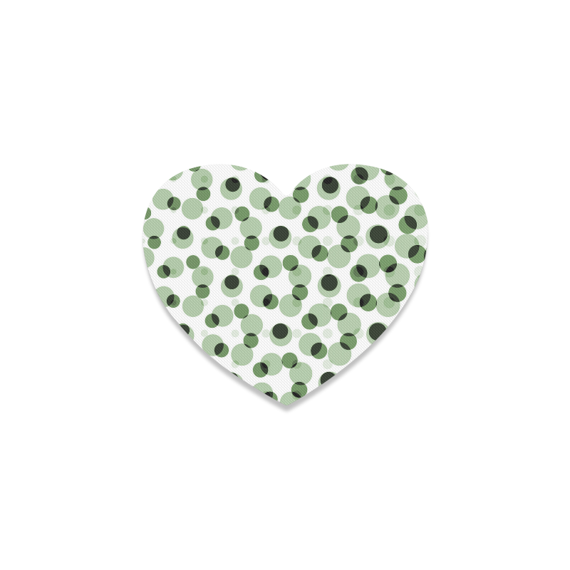 Green geometric circular pattern Heart Coaster