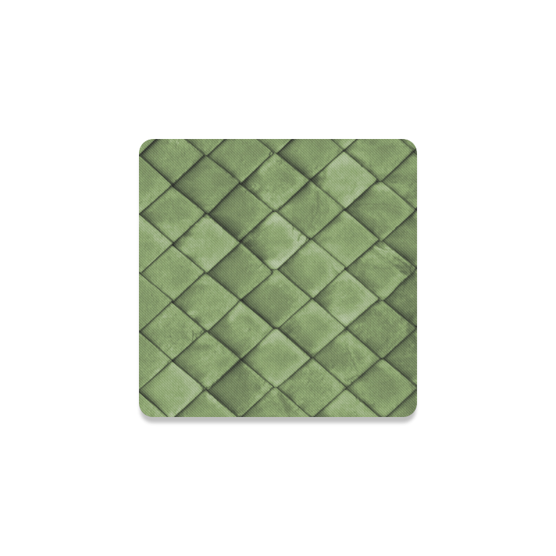 Green texture pattern Square Coaster