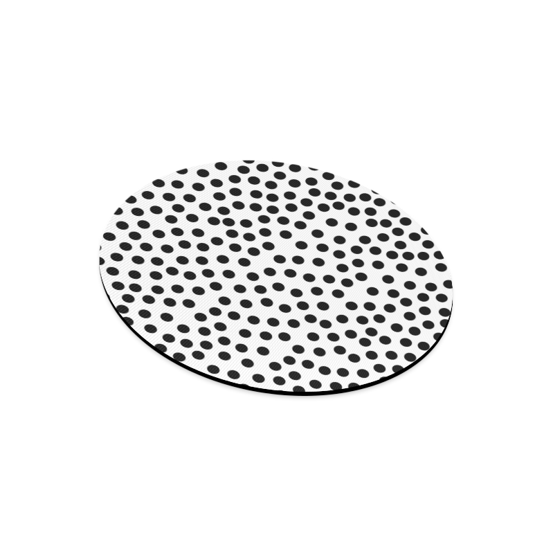Black Polka Dot Design Round Mousepad