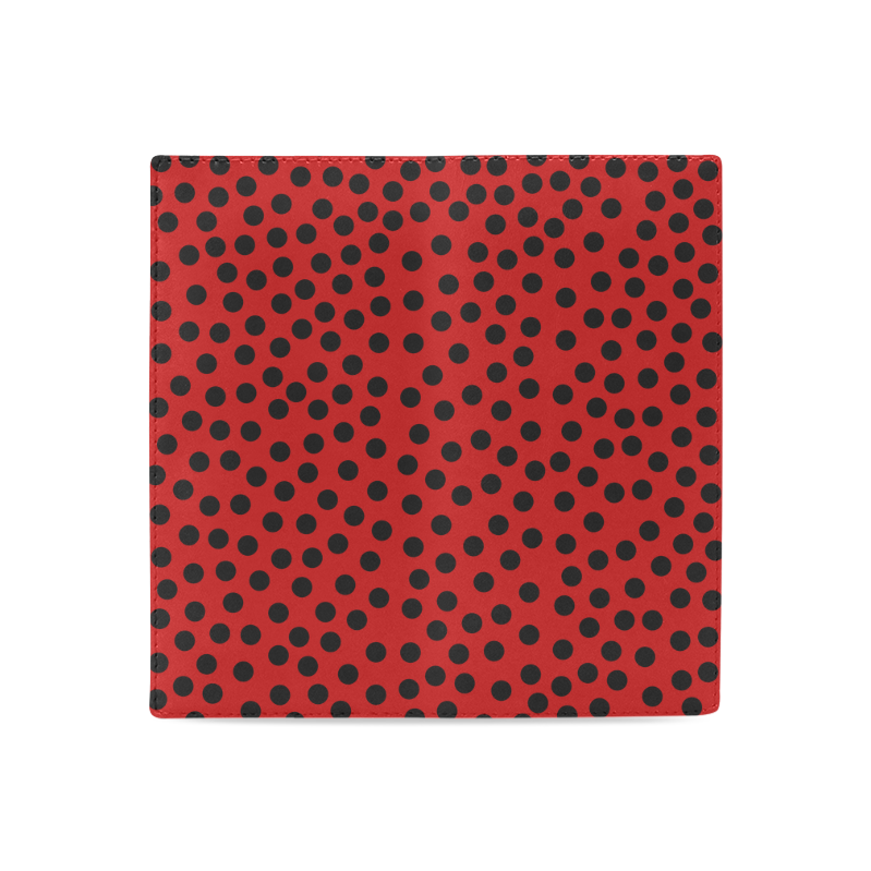 Black Polka Dot Design Women's Leather Wallet (Model 1611)