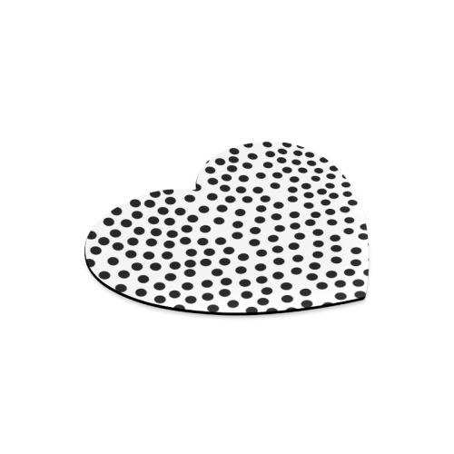 Black Polka Dot Design Heart-shaped Mousepad