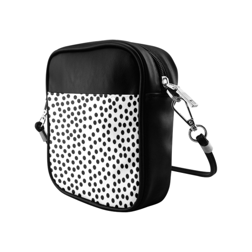 Black Polka Dot Design Sling Bag (Model 1627)