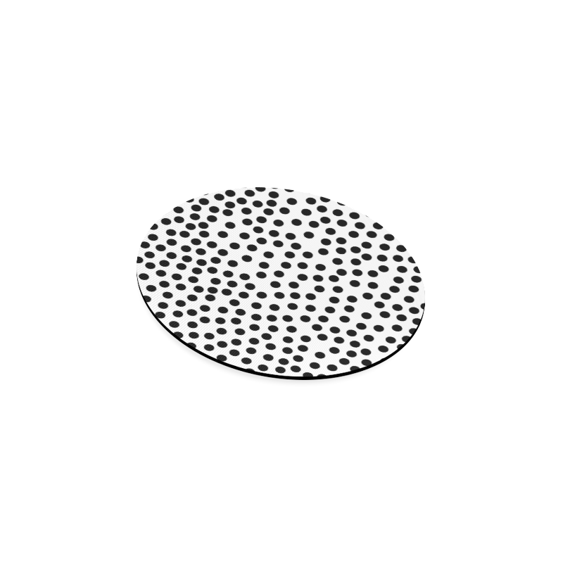 Black Polka Dot Design Round Coaster