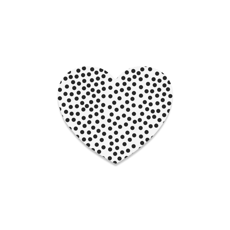 Black Polka Dot Design Heart Coaster