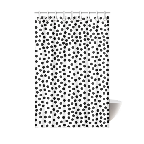 Black Polka Dot Design Shower Curtain 48"x72"