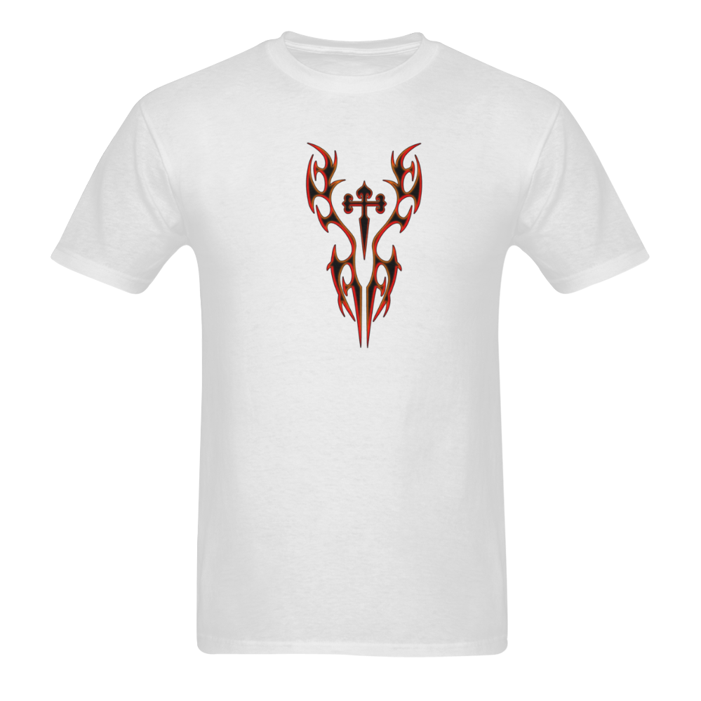 Tribal Cross By Mystik Custom Unique Pattern Sunny Men's T- shirt (Model T06)