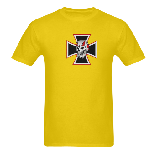 Iron Cross Skull Sticker Pattern Deisgn Sunny Men's T- shirt (Model T06)