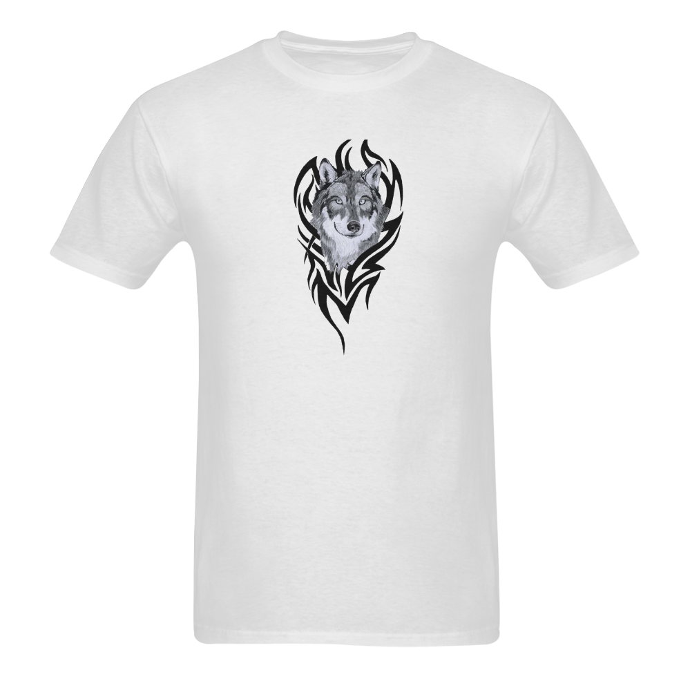 Tribal Tattoos History Wolf Design Sunny Men's T- shirt (Model T06)