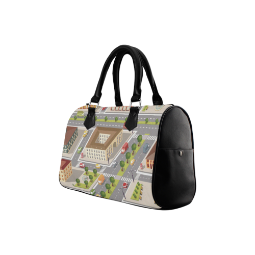 Retro vintage collage Boston Handbag (Model 1621)