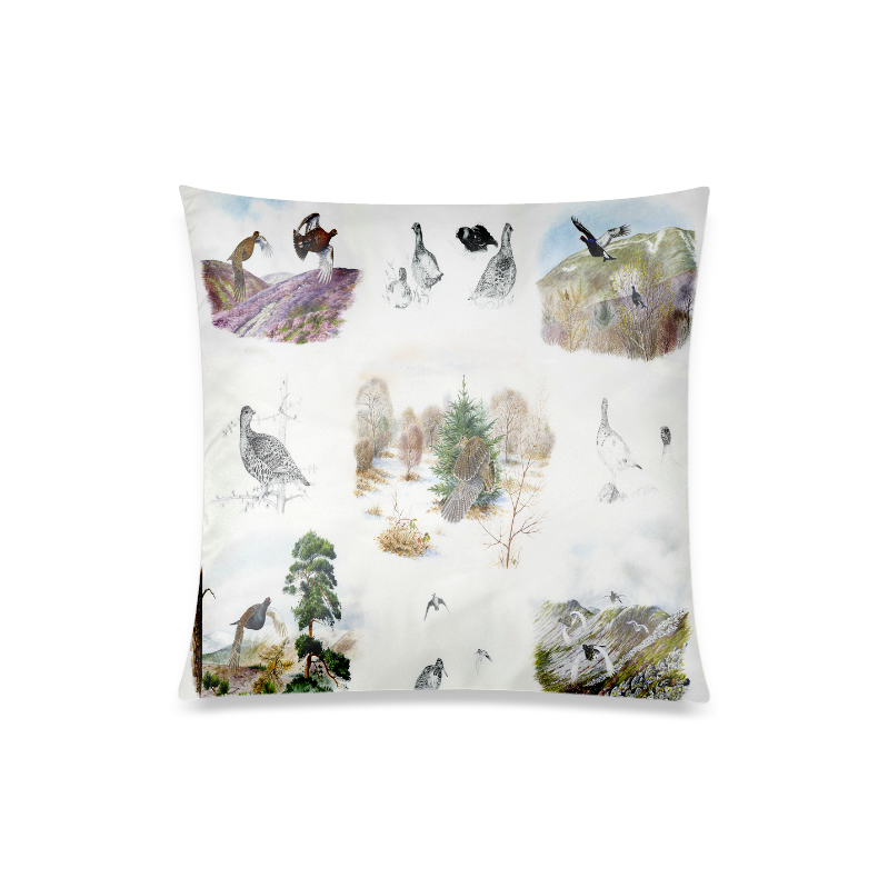 Birds puzzle Custom Zippered Pillow Case 20"x20"(Twin Sides)