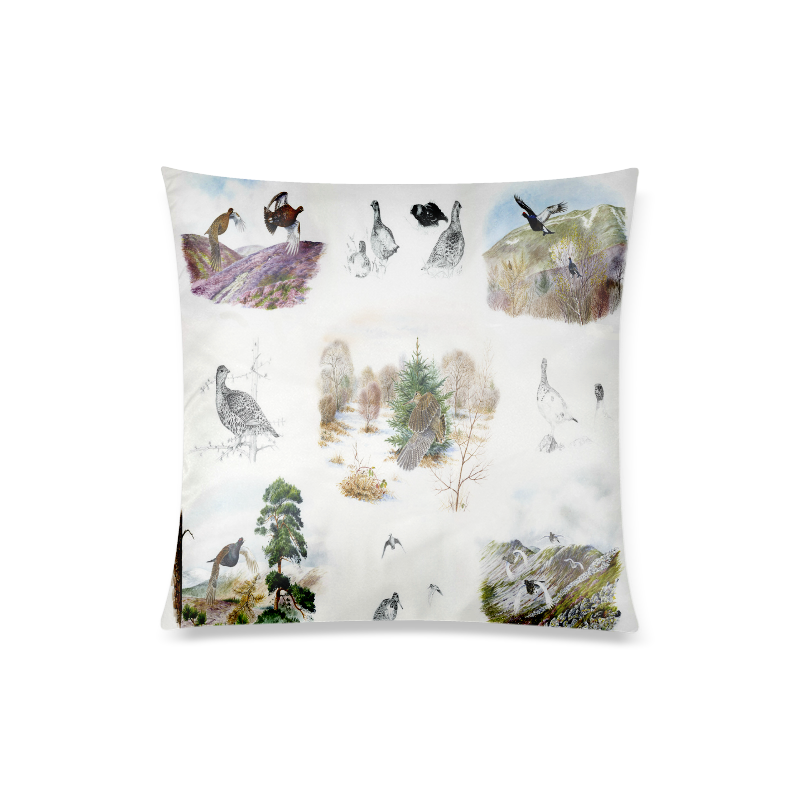 Birds puzzle Custom Zippered Pillow Case 20"x20"(Twin Sides)