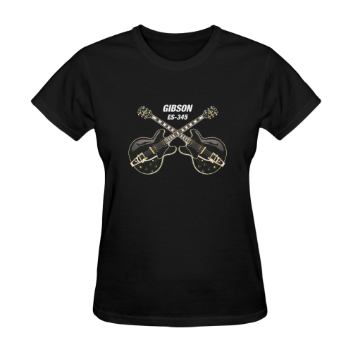 Double black gibson-es-345 Sunny Women's T-shirt (Model T05)