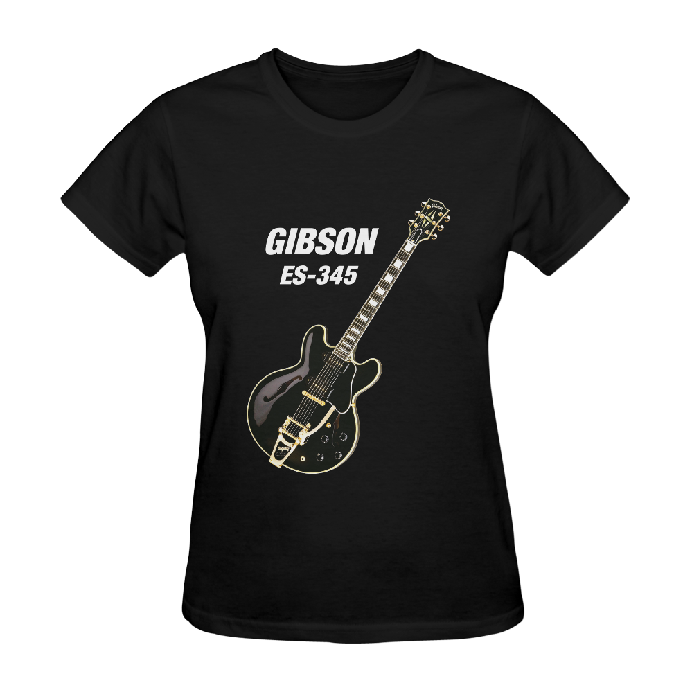 Black gibson-es-345 Sunny Women's T-shirt (Model T05)