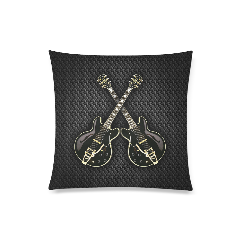 Double black gibson-es-345 Custom Zippered Pillow Case 20"x20"(Twin Sides)